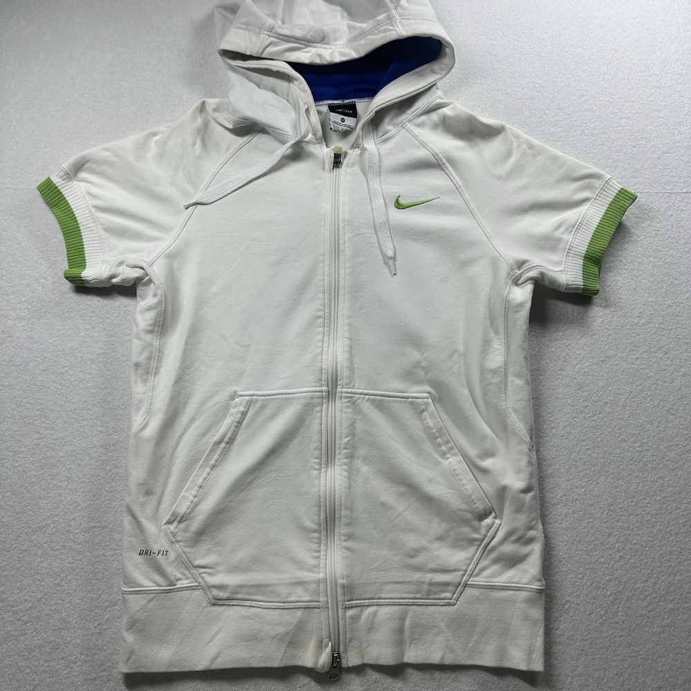 Nike Black Label White Hoodie XS Blue Big Nike Logo Back Pullover